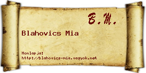 Blahovics Mia névjegykártya